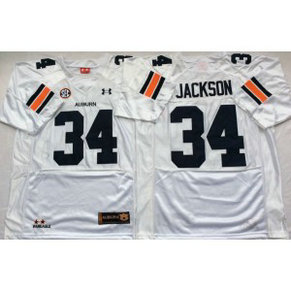 NCAA Auburn Tigers 34 Bo Jackson White College Football Men Jersey