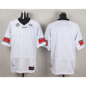 NCAA Auburn Tigers Blank White Men Jersey With SEC Patch