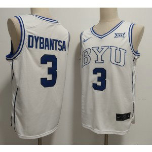 NCAA BYU Cougars 3 AJ Dybants White Vapor Limited Men Jersey