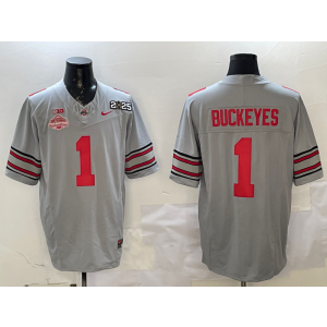 NCAA Buckeyes 1 Buckeyes Grey 2025 Champion F.U.S.E. Vapor Limited Men Jersey