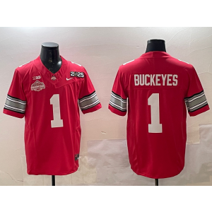 NCAA Buckeyes 1 Buckeyes Red 2025 Champion F.U.S.E. Vapor Limited Men Jersey