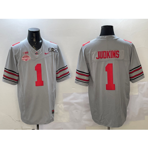 NCAA Buckeyes 1 Judkins Grey 2025 Champion F.U.S.E. Vapor Limited Men Jersey
