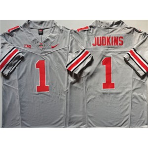 NCAA Buckeyes 1 Quinshon Judkins Gray F.U.S.E. Vapor Limited Men Jersey