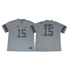 NCAA Buckeyes 15 Ezekiel Elliott Gray Shadow Football Men Jersey
