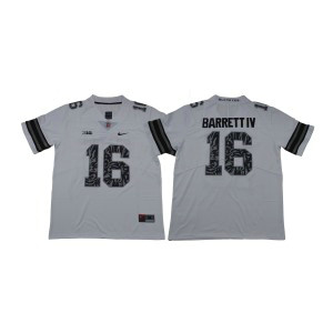NCAA Buckeyes 16 J.T. Barrett IV White Gray Shadow Football Men Jersey
