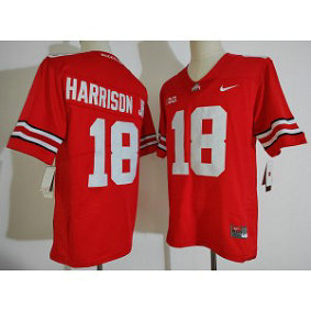 NCAA Buckeyes 18 Harrison JR Red Vapor Limited Men Jersey