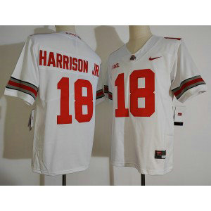 NCAA Buckeyes 18 Harrison JR White Vapor Limited Men Jersey