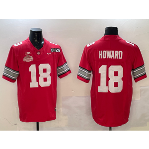NCAA Buckeyes 18 Will Howard Red 2025 Champion F.U.S.E. Vapor Limited Men Jersey