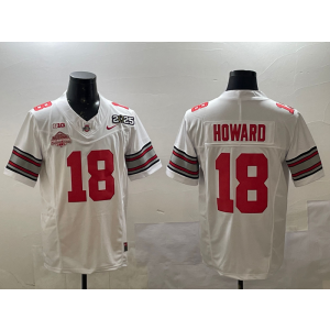 NCAA Buckeyes 18 Will Howard White 2025 Champion F.U.S.E. Vapor Limited Men Jersey