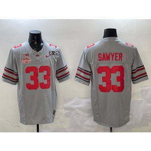 NCAA Buckeyes 33 Jack Sawyer Grey 2025 Champion F.U.S.E. Vapor Limited Men Jersey