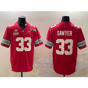 NCAA Buckeyes 33 Jack Sawyer Red 2025 Champion F.U.S.E. Vapor Limited Men Jersey