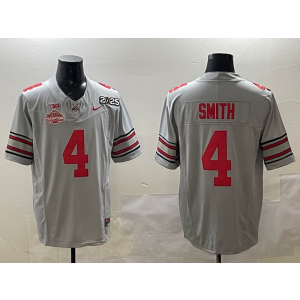 NCAA Buckeyes 4 Jeremiah Smith Grey 2025 Champion F.U.S.E. Vapor Limited Men Jersey