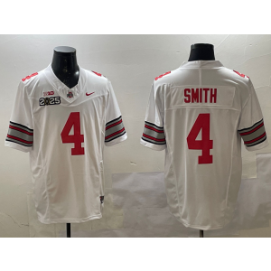 NCAA Buckeyes 4 Jeremiah Smith White 2025 Patch F.U.S.E. Vapor Limited Men Jersey