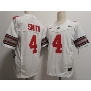 NCAA Buckeyes 4 Smith White Gold Nike LOGO F.U.S.E Jersey