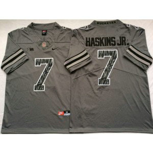 NCAA Buckeyes 7 Dwayne Haskins Jr Gray Shadow College Football Limited Men Jersey