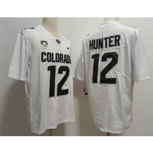 NCAA Buffaloes 12 Travis Hunter White Black Vapor Limited Men Jersey with Pac 12 patch