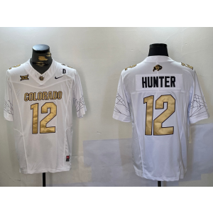 NCAA Buffaloes 12 Travis Hunter White Gold F.U.S.E. Vapor Limited Men Jersey