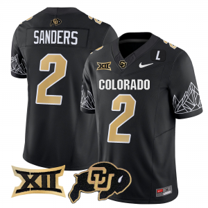 NCAA Buffaloes 2 Shedeur Sanders Black F.U.S.E. Vapor Limited Men Jersey with Big 12 XII Patch