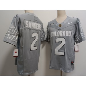 NCAA Buffaloes 2 Shedeur Sanders Grey F.U.S.E. Vapor Limited Men Jersey
