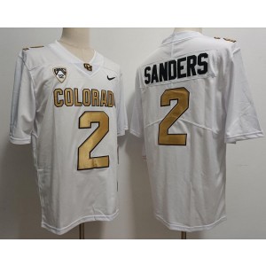 NCAA Buffaloes 2 Shedeur Sanders White Vapor Limited Men Jersey with Pac 12 patch
