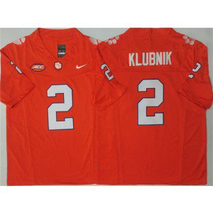 NCAA Clemson Tigers 2 Cade Klubnik Orange F.U.S.E. Vapor Limited Men Jersey