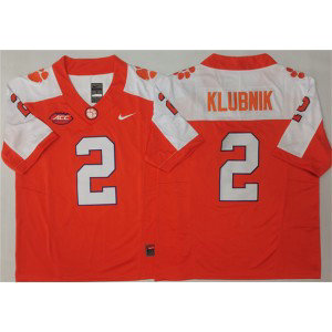 NCAA Clemson Tigers 2 Cade Klubnik Orange White F.U.S.E. Vapor Limited Men Jersey