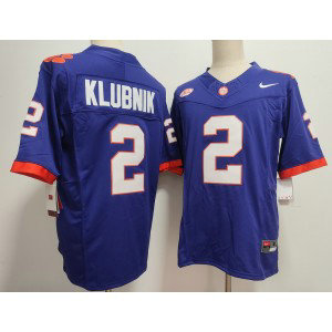 NCAA Clemson Tigers 2 Cade Klubnik Purple F.U.S.E. Vapor Limited Men Jersey