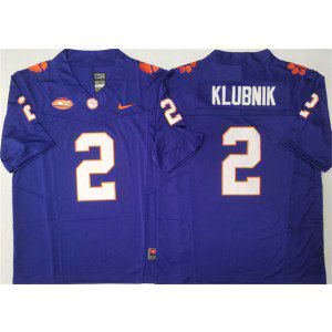 NCAA Clemson Tigers 2 Cade Klubnik Purple F.U.S.E. Vapor Limited Men Jersey