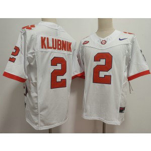 NCAA Clemson Tigers 2 Cade Klubnik White F.U.S.E. Vapor Limited Men Jersey