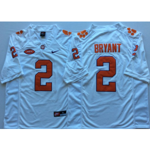 NCAA Clemson Tigers 2 Kelly Bryant White Football Men Jersey