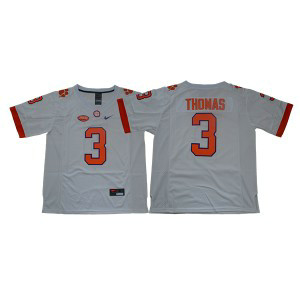 NCAA Clemson Tigers 3 Xavier Thomas White College Football Men Jersey