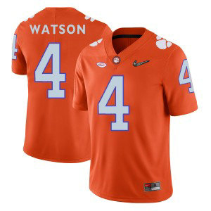 NCAA Clemson Tigers 4 DeShaun Watson Orange With Diamond Logo Football Men Jersey
