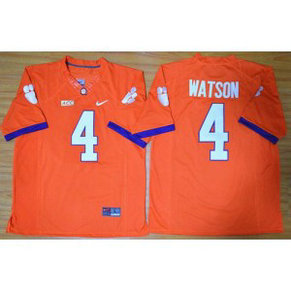 NCAA Clemson Tigers 4 Deshaun Watson Orange Limited Men Jersey