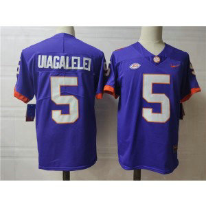 NCAA Clemson Tigers 5 UIAGELELEI Purple Men Jersey
