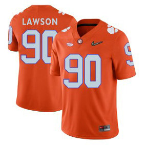 NCAA Clemson Tigers 90 Shaq Lawson Orange With Diamond Logo Football Men Jersey