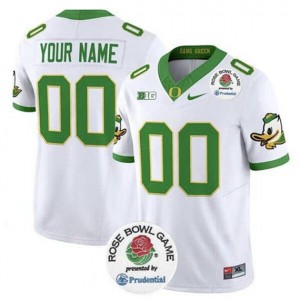 NCAA Ducks Customized White Rose Bowl F.U.S.E. Vapor Limited Men Jersey
