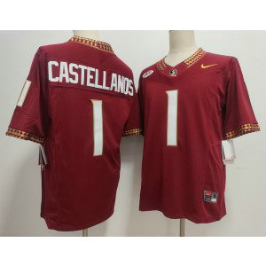 NCAA FSU 1 Thomas Castellanos Red F.U.S.E. Vapor Limited Men Jersey