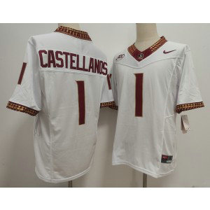 NCAA FSU 1 Thomas Castellanos White F.U.S.E. Vapor Limited Men Jersey