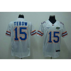 NCAA Florida Gators 15 Tim Tebow White Men Jersey