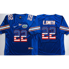 NCAA Florida Gators 22 Emmitt Smith Blue USA Flag Men Jersey