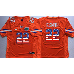 NCAA Florida Gators 22 Emmitt Smith Orange USA Flag Men Jersey