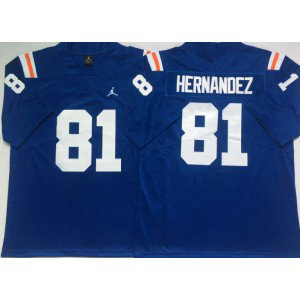 NCAA Florida Gators 81 Aaron Hernandez Blue Men Jersey