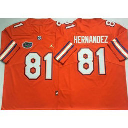 NCAA Florida Gators 81 Aaron Hernandez Orange Men Jersey