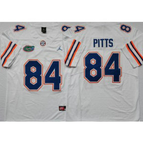 NCAA Florida Gators 84 PITTS White Men Jersey