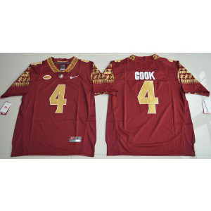 NCAA Florida State Seminoles 4 Dalvin Cook Red with White Number Men Jersey