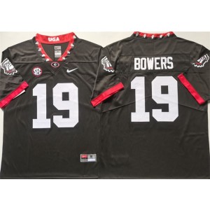 NCAA Georgia Bulldogs 19 Brock Bowers Black Spiked Collar Vapor Limited Men Jersey