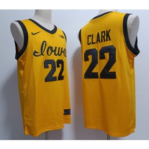 NCAA Iowa Hawkeyes 22 Caitlin Clark Yellow Nike Men Jersey