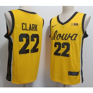 NCAA Iowa Hawkeyes 22 Caitlin Clark Yellow Vapor Limited Men Jersey