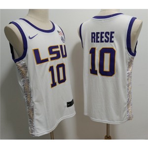 NCAA LSU Tigers 10 Angel Reese White Vapor Limited Men Jersey