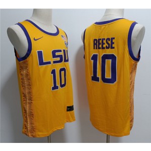 NCAA LSU Tigers 10 Angel Reese Yellow Vapor Limited Men Jersey